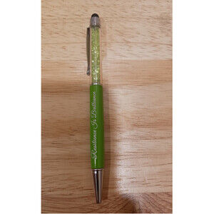 Hand Engraved Quote Pen In Lime Green
